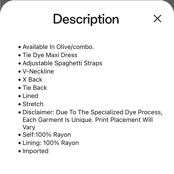 Brunching Mood Tie Dye Maxi Dress - Olive - Picture 5 of 5